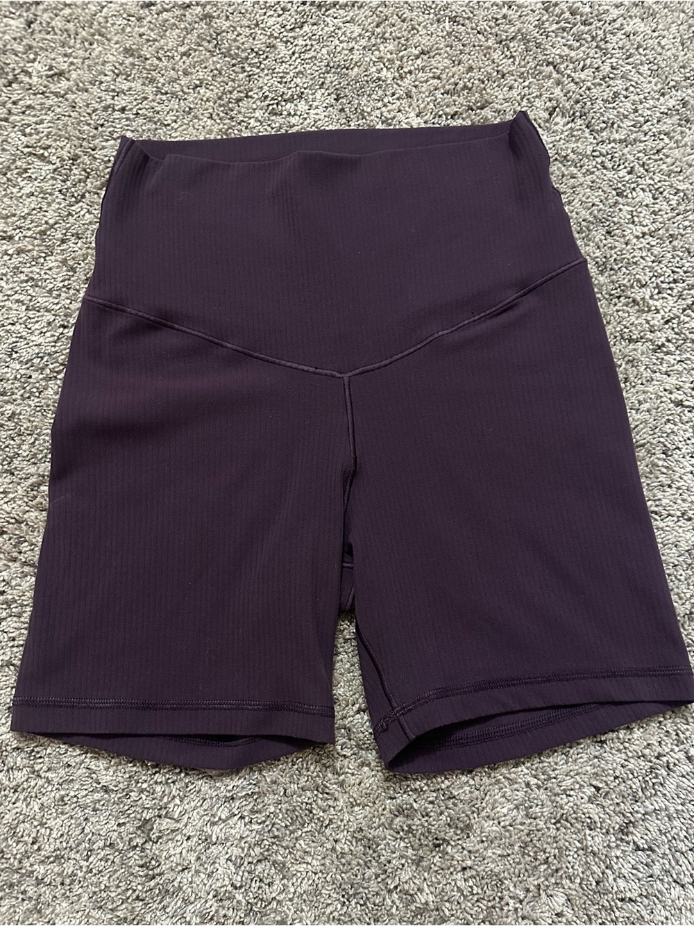 Aerie Real Me Ribbed High-Waisted 5" Biker Shorts - Purple Plum - Size M